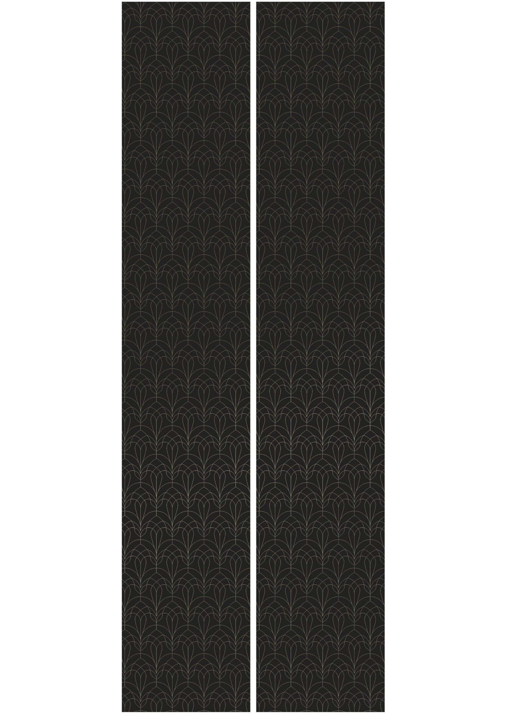 Goud metallic | Afwasbaar Golden Lines, Gold geometric lines wallpaper, Black, Washable, 100 x 280 cm