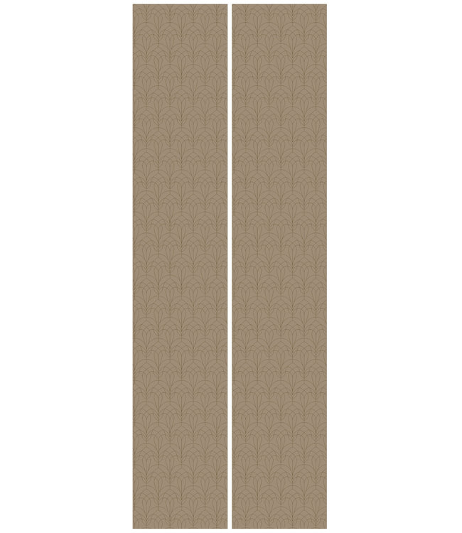 Golden Lines, Tapete mit goldenen geometrischen Linien, Rosa, Waschbar, 100 x 280 cm