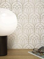 Goud metallic | Afwasbaar Golden Lines, Goud geometrisch lijnen behang, Off-white