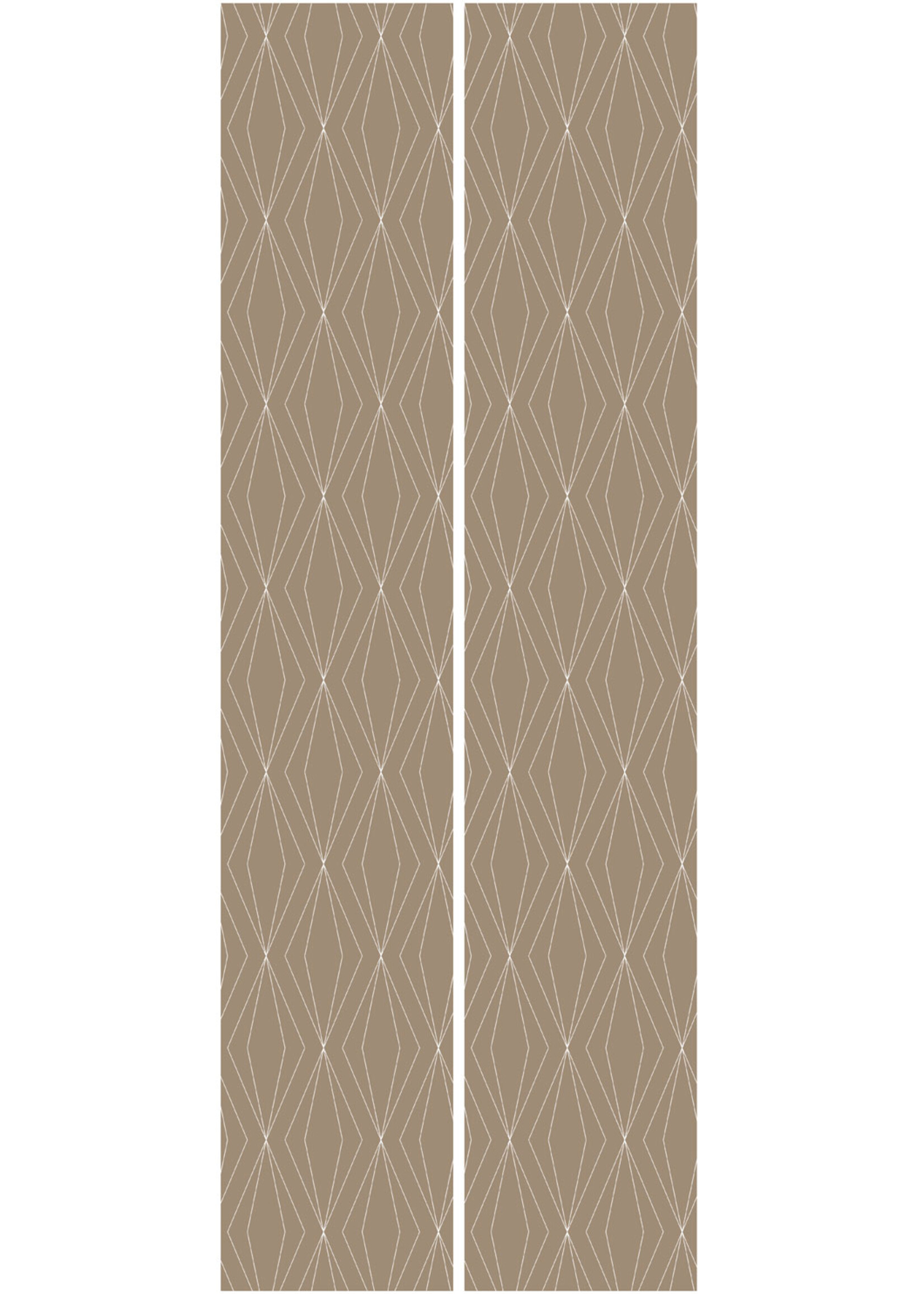 Herhaalbaar Graphic Lines, Tapete mit grafischen Linien, Lehm, 100 x 280 cm