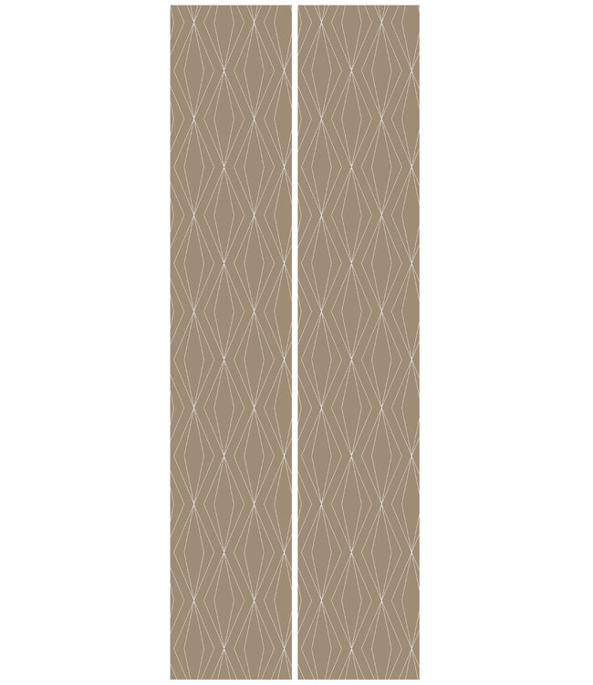 Graphic Lines, Tapete mit grafischen Linien, Lehm, 100 x 280 cm