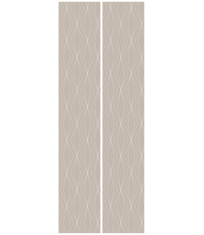 Graphic Lines, behang met grafische lijnen, Zand, 100 x 280 cm