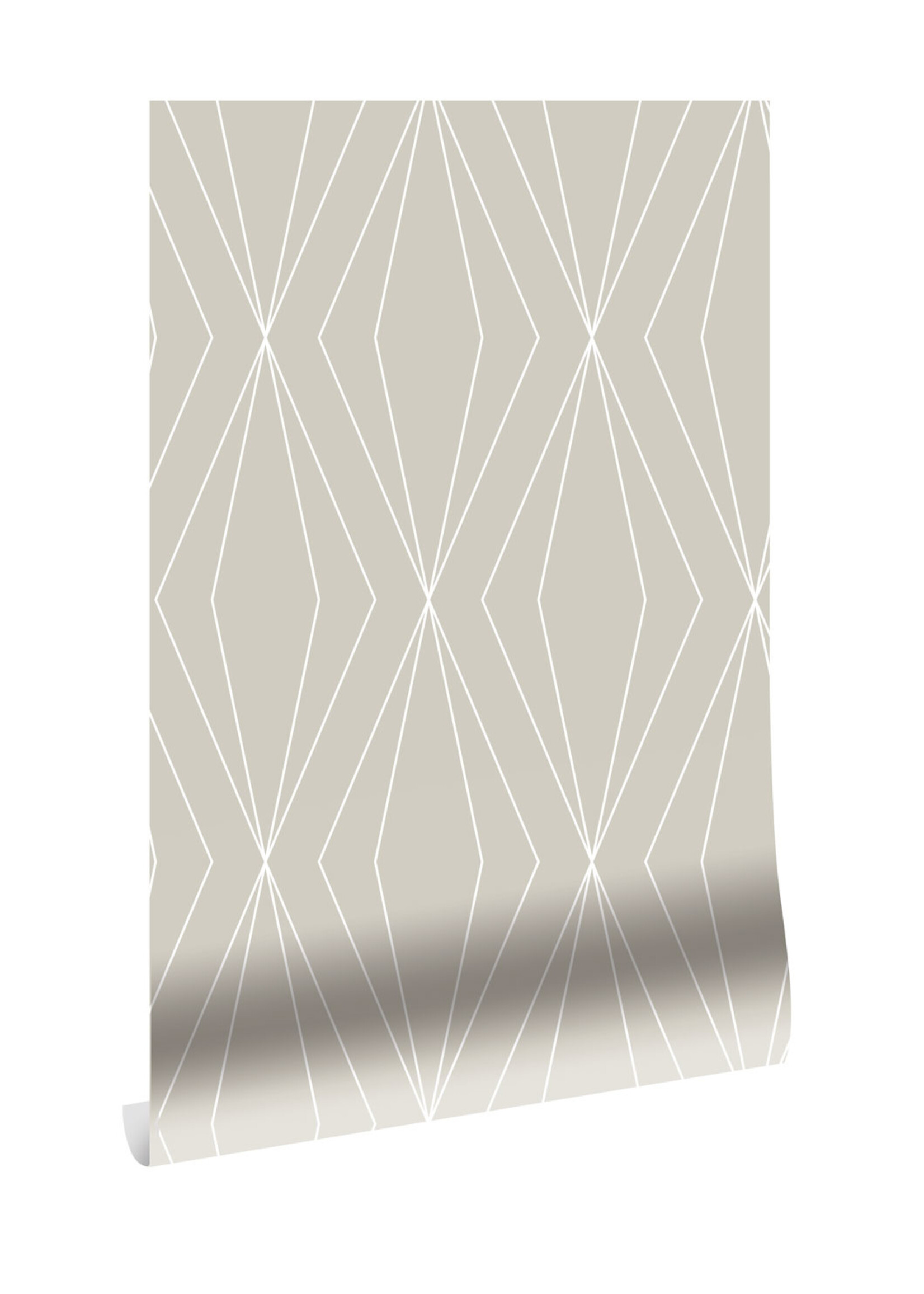 Herhaalbaar Graphic Lines wallpaper, Beige, 100 x 280 cm