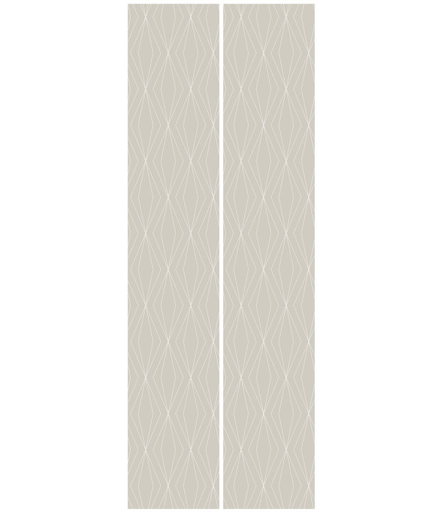 Graphic Lines, Tapete mit grafischen Linien, Beige, 100 x 280 cm