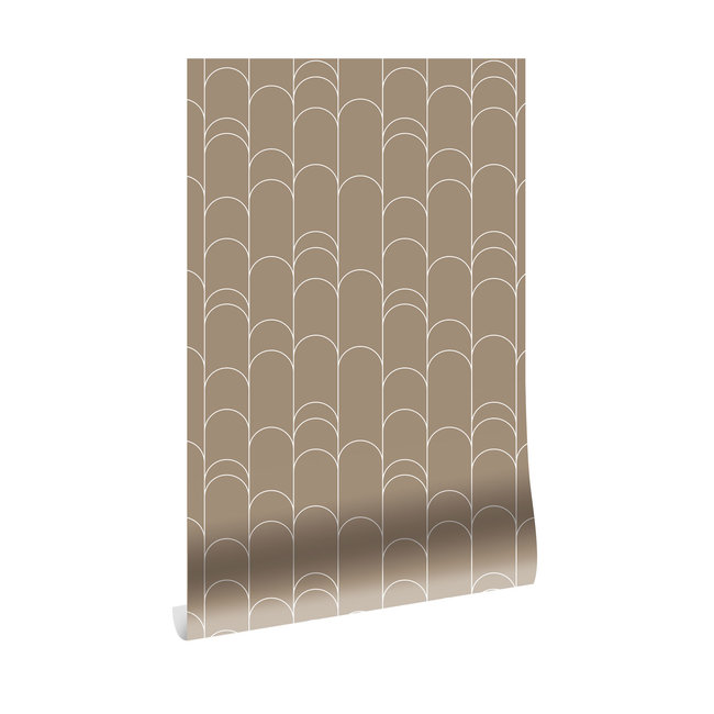 Graphic Lines wallpaper, Clay, Washable, 100 x 280 cm