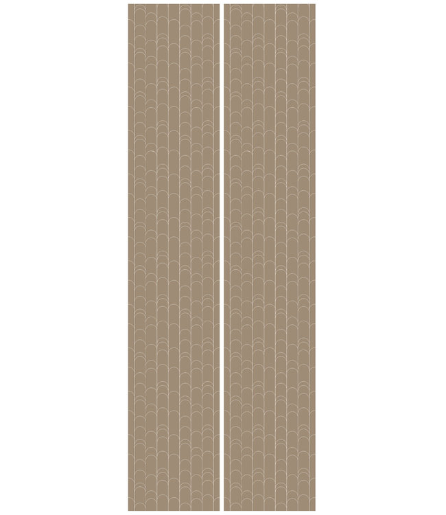 Graphic Lines, behang met grafische lijnen, Klei, 100 x 280 cm