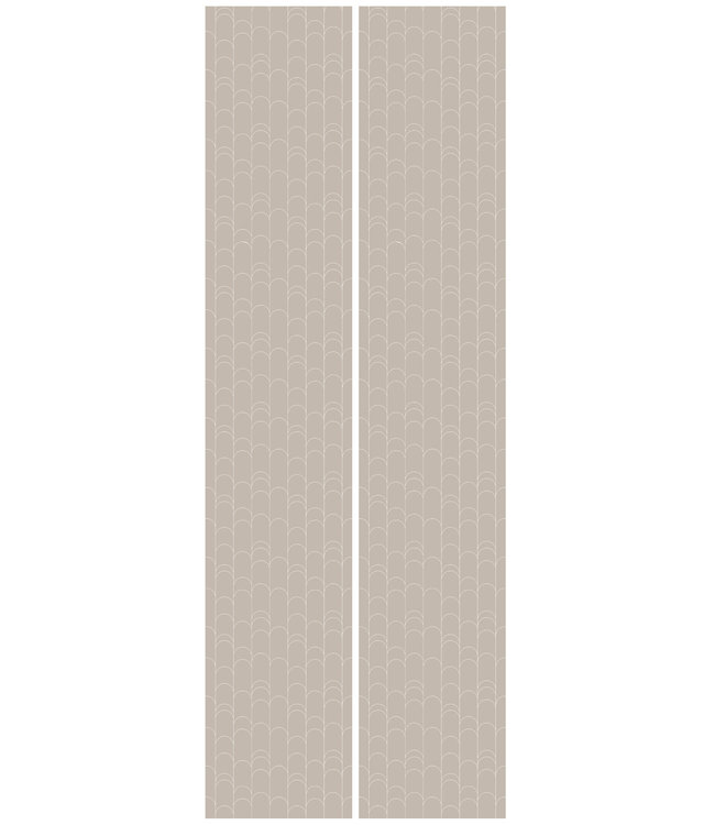 Graphic Lines, behang met grafische lijnen, Zand, 100 x 280 cm