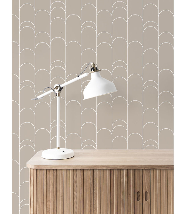 Graphic Lines wallpaper, Sand, 100 x 280 cm