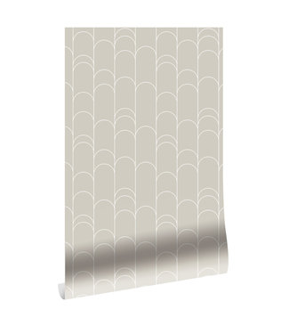 Herhaalbaar | Afwasbaar Graphic Lines, Tapete mit grafischen Linien, Beige, WP-737