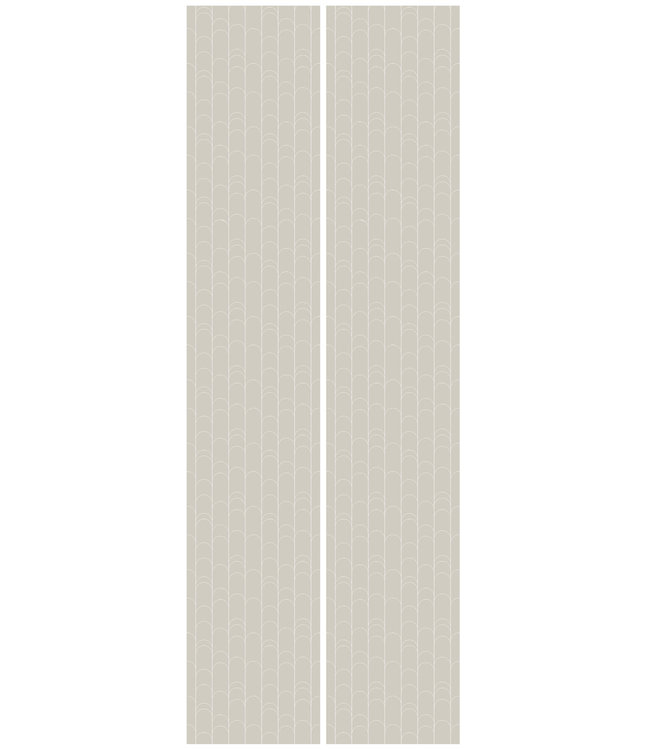 Graphic Lines, behang met grafische lijnen, Beige, 100 x 280 cm
