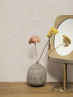 Herhaalbaar Graphic Lines, Tapete mit grafischen Linien, Sand, WP-735