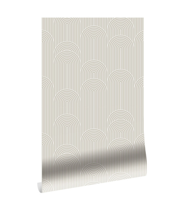 Graphic Lines wallpaper, Beige, 100 x 280 cm