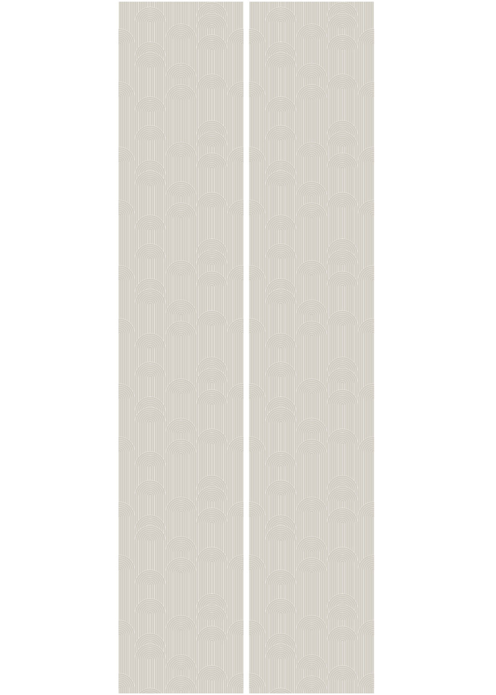 Herhaalbaar Graphic Lines, Tapete mit grafischen Linien, Beige, 100 x 280 cm