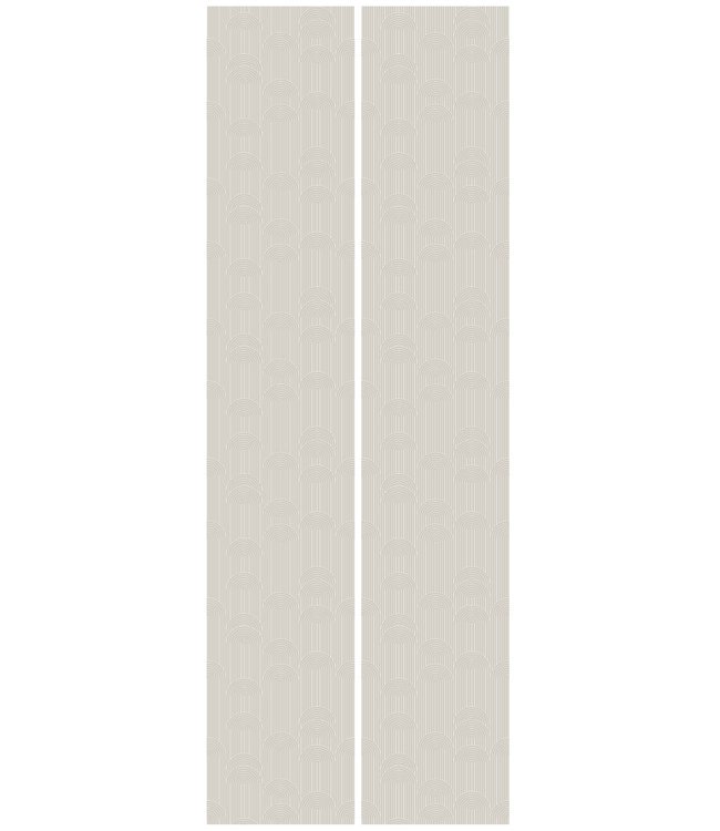 Graphic Lines, behang met grafische lijnen, Beige, 100 x 280 cm
