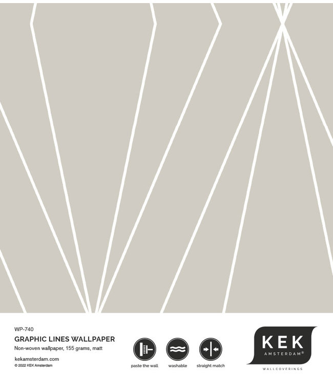 Graphic Lines wallpaper, Beige, 100 x 280 cm