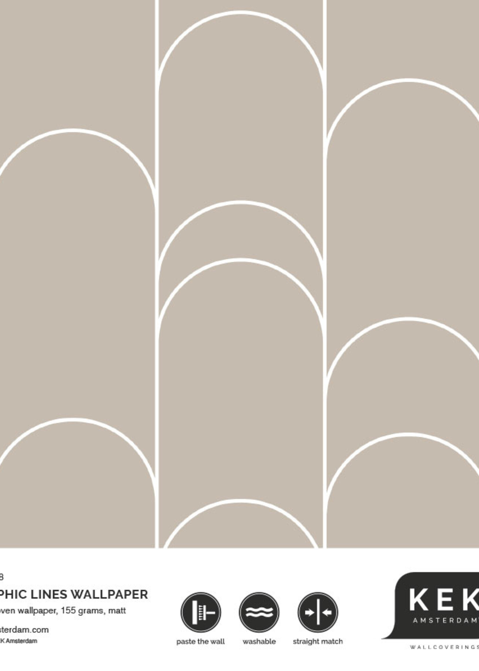 Herhaalbaar Graphic Lines wallpaper, Sand, 100 x 280 cm