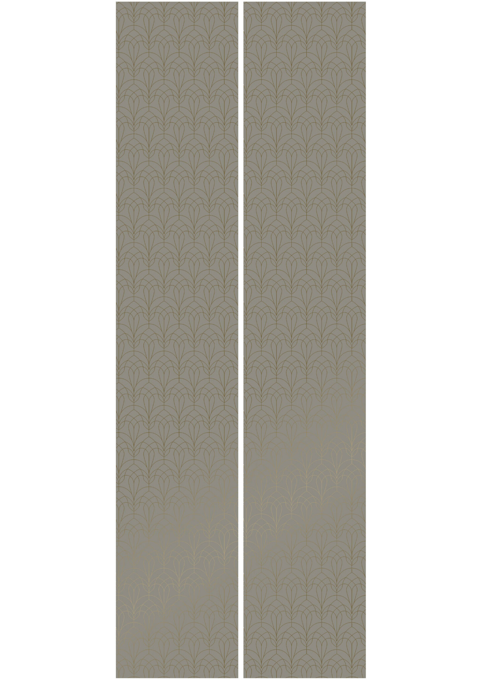 Goud metallic | Afwasbaar Golden Lines, Gold geometric lines wallpaper, Taupe, Washable, 100 x 280 cm