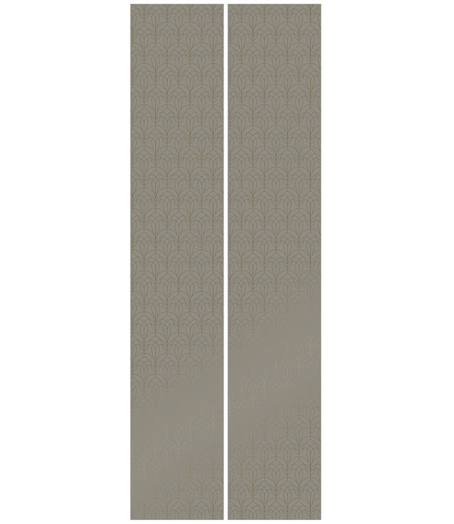 Golden Lines, Gold geometric lines wallpaper, Taupe, Washable, 100 x 280 cm