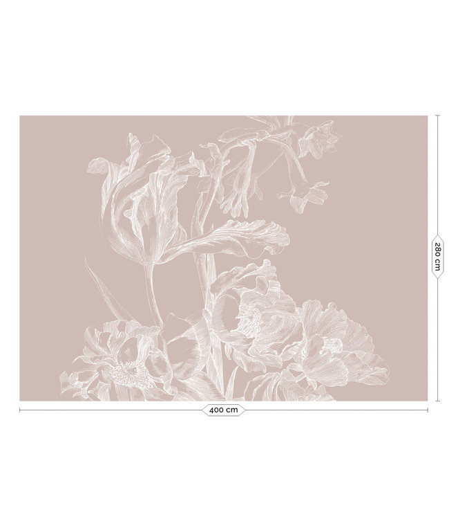 Engraved Flowers wallpaper, Nude