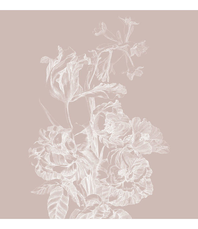 Engraved Flowers wallpaper, Nude