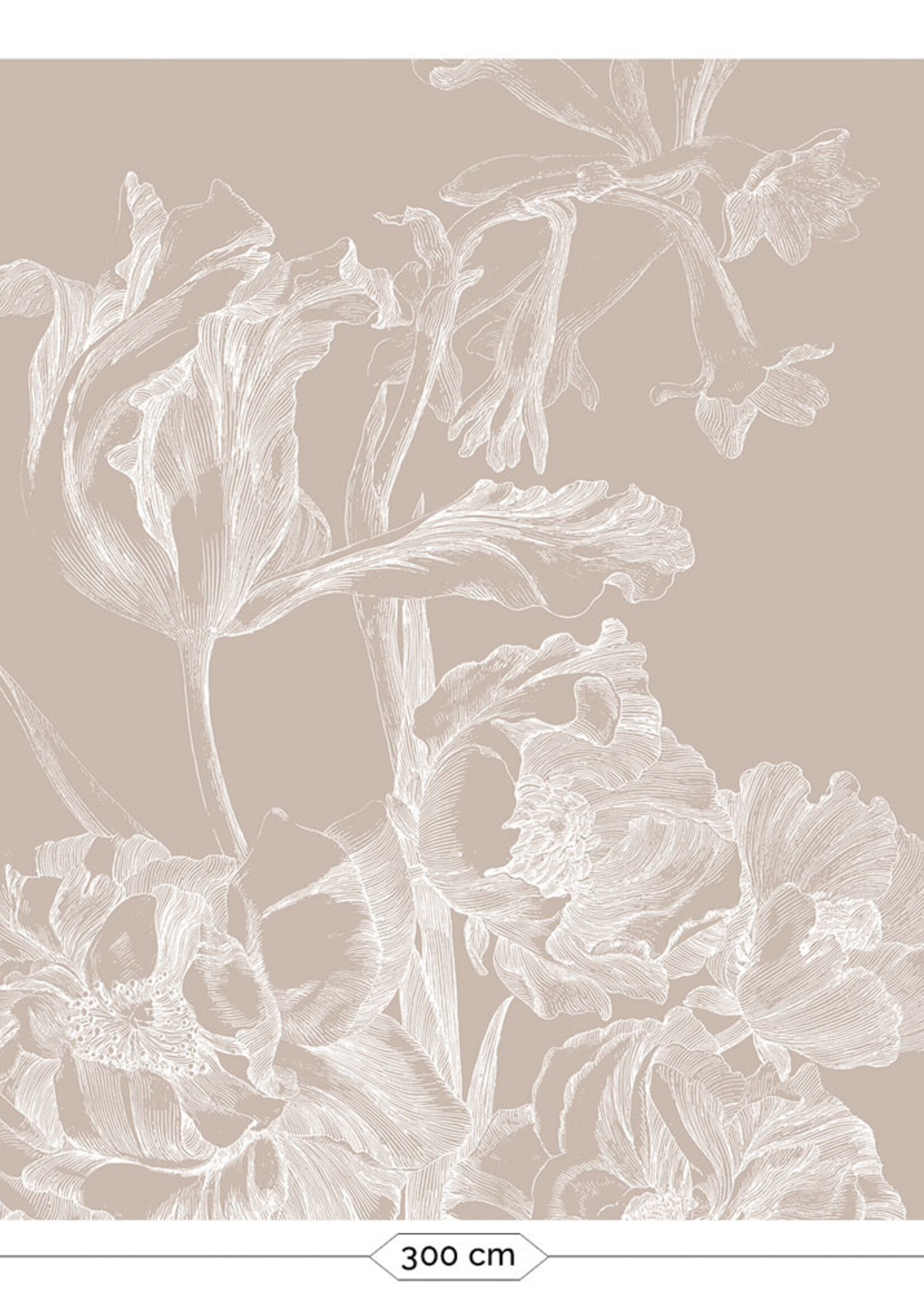 Wandvullend Engraved Flowers wallpaper, Sand