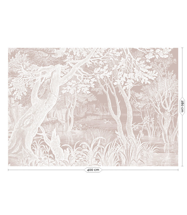 Engraved Landscapes, Tapete mit Landschaftsgravur, Nude