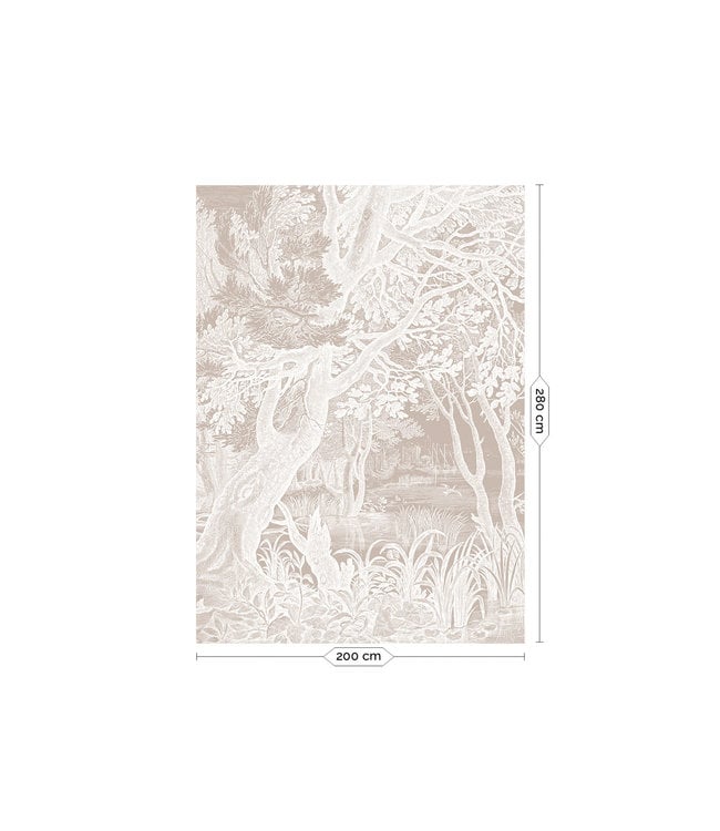 Engraved Landscapes, Tapete mit Landschaftsgravur, Sand, Washbar
