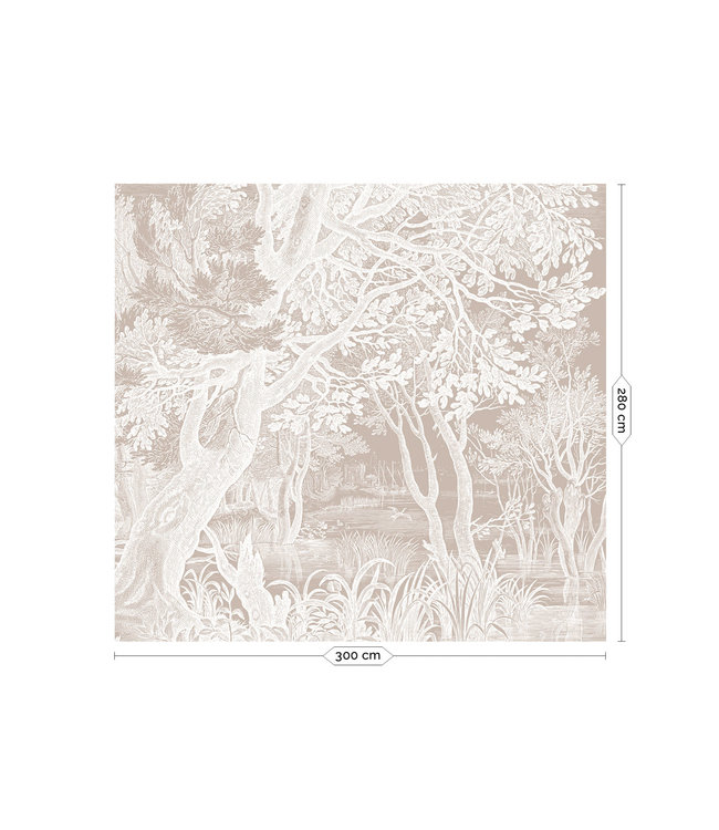 Engraved Landscapes, Tapete mit Landschaftsgravur, Sand