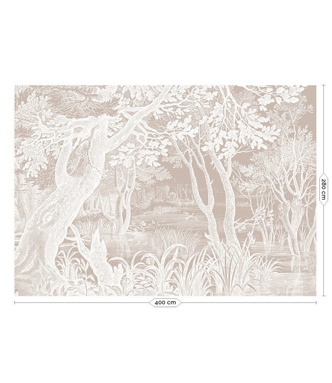 Engraved Landscapes, Tapete mit Landschaftsgravur, Sand