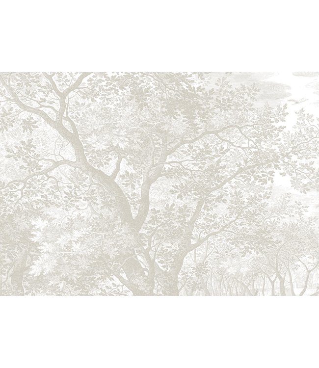 Engraved Landscapes, Tapete mit Landschaftsgravur, Grau