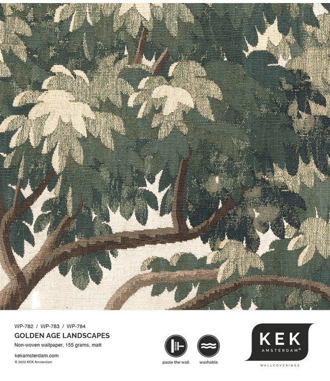Golden Age Landscapes, Tapete aus alten Wandteppichen, Washbar