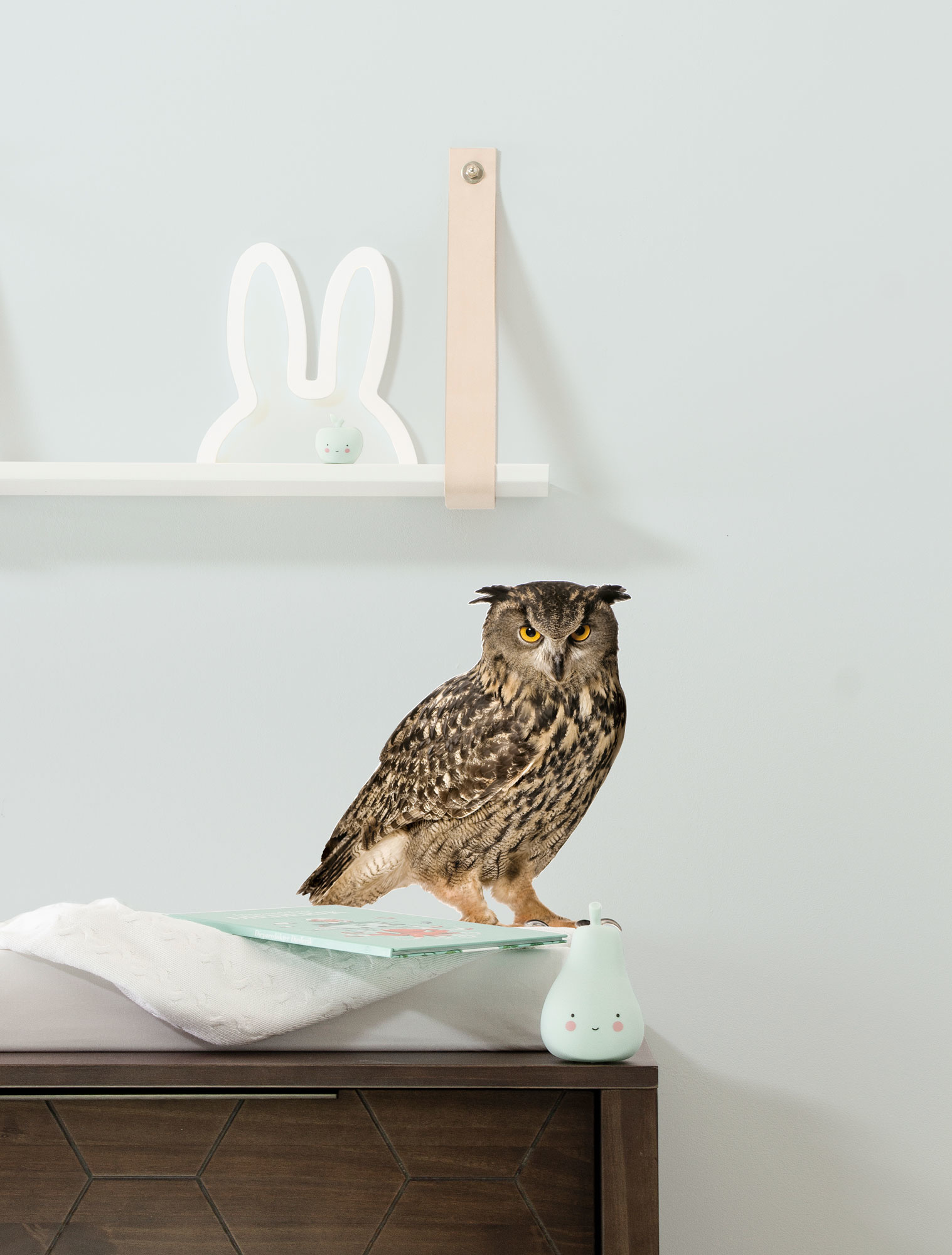 Baffle gazon Avondeten Muursticker Owl, 30 x 32 cm - KEK Amsterdam
