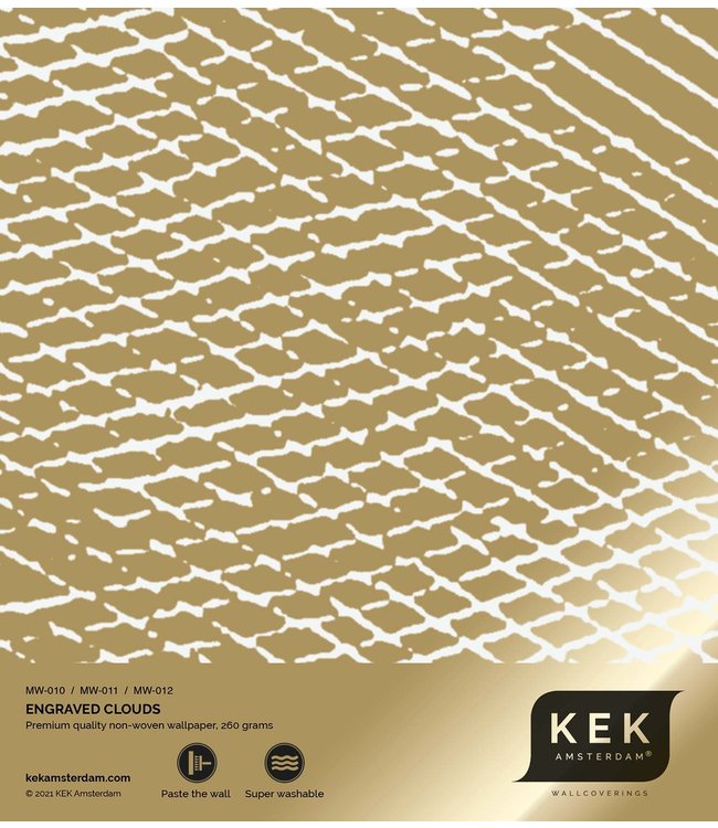 Gold metallics wall mural Engraved Clouds