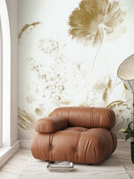 Gold metallics wall mural Golden Age Flowers