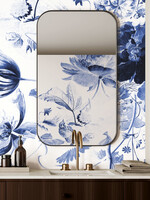 Bloemen behang Royal Blue Flowers, blauw