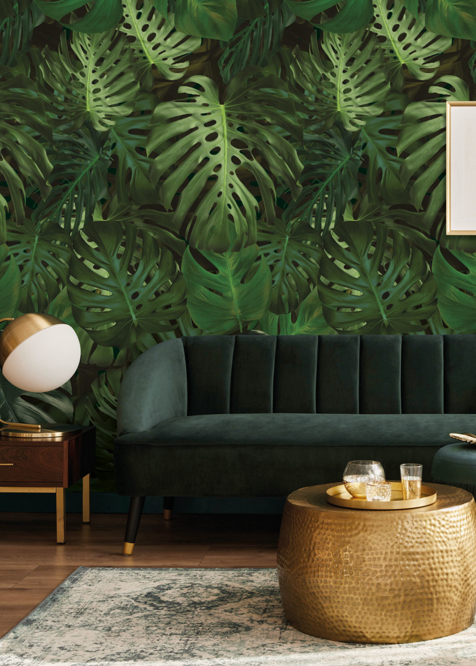 Botanical wallpaper Monstera, 97.4 x 280 cm