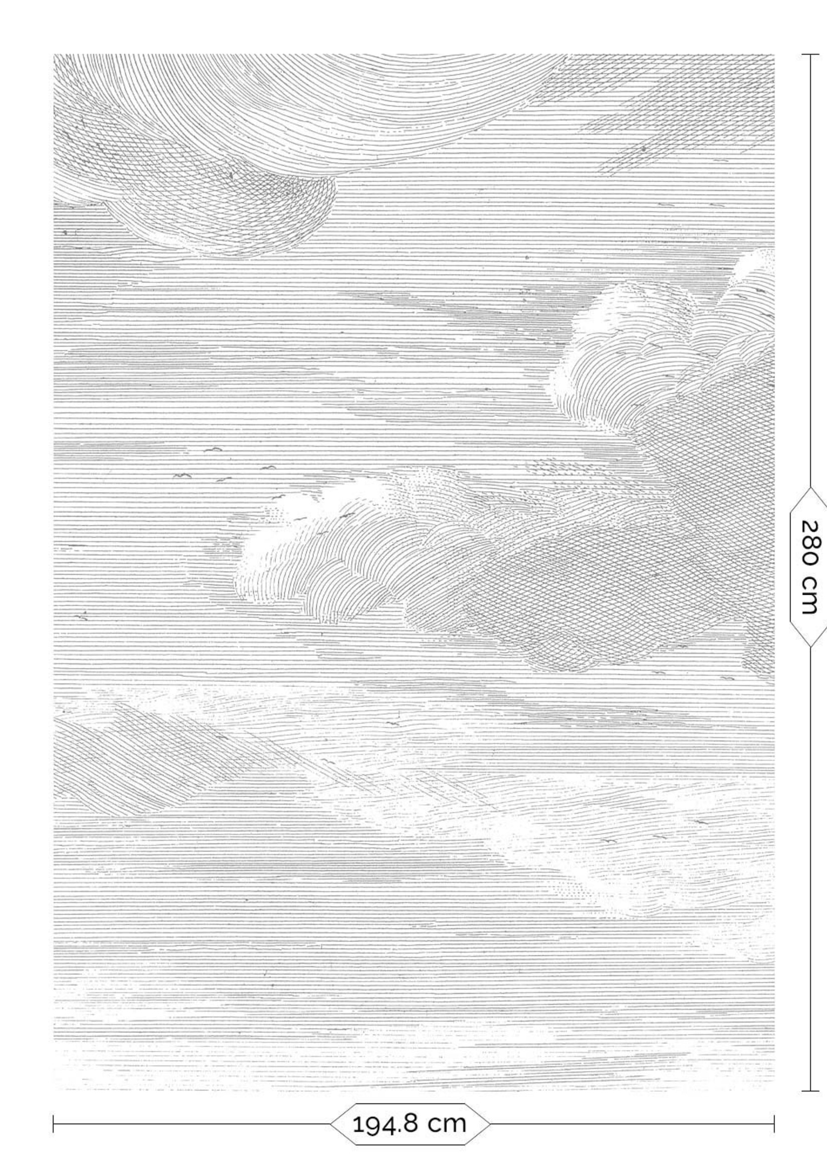 Wall Mural Engraved Clouds
