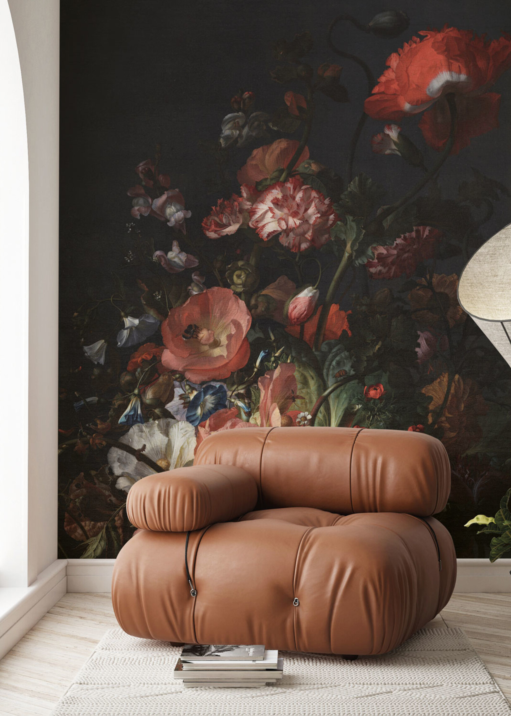 Wandvullend Wall Mural Golden Age Flowers