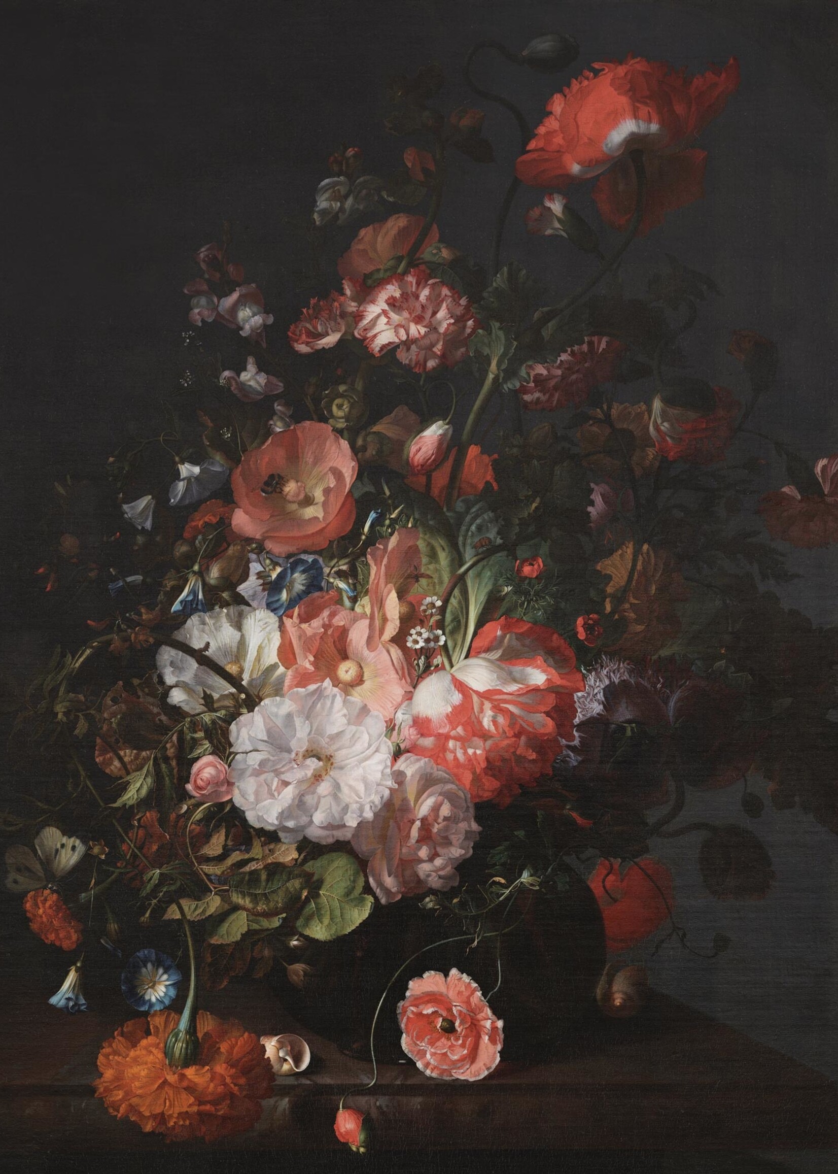 Wandvullend Bloemen behang Golden Age Flowers