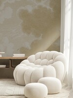 Goud metallic | Afwasbaar Goud behang Engraved Clouds