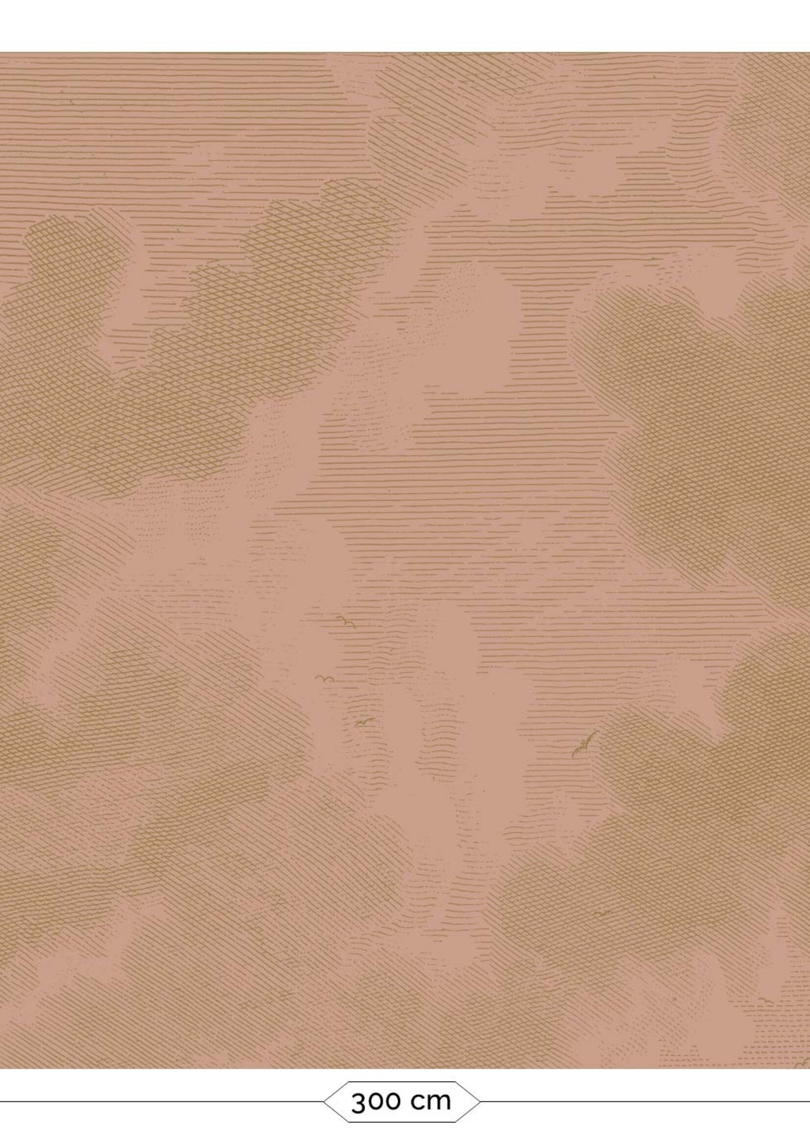 Goud metallic | Afwasbaar Gold-Tapete Engraved Clouds, Nude