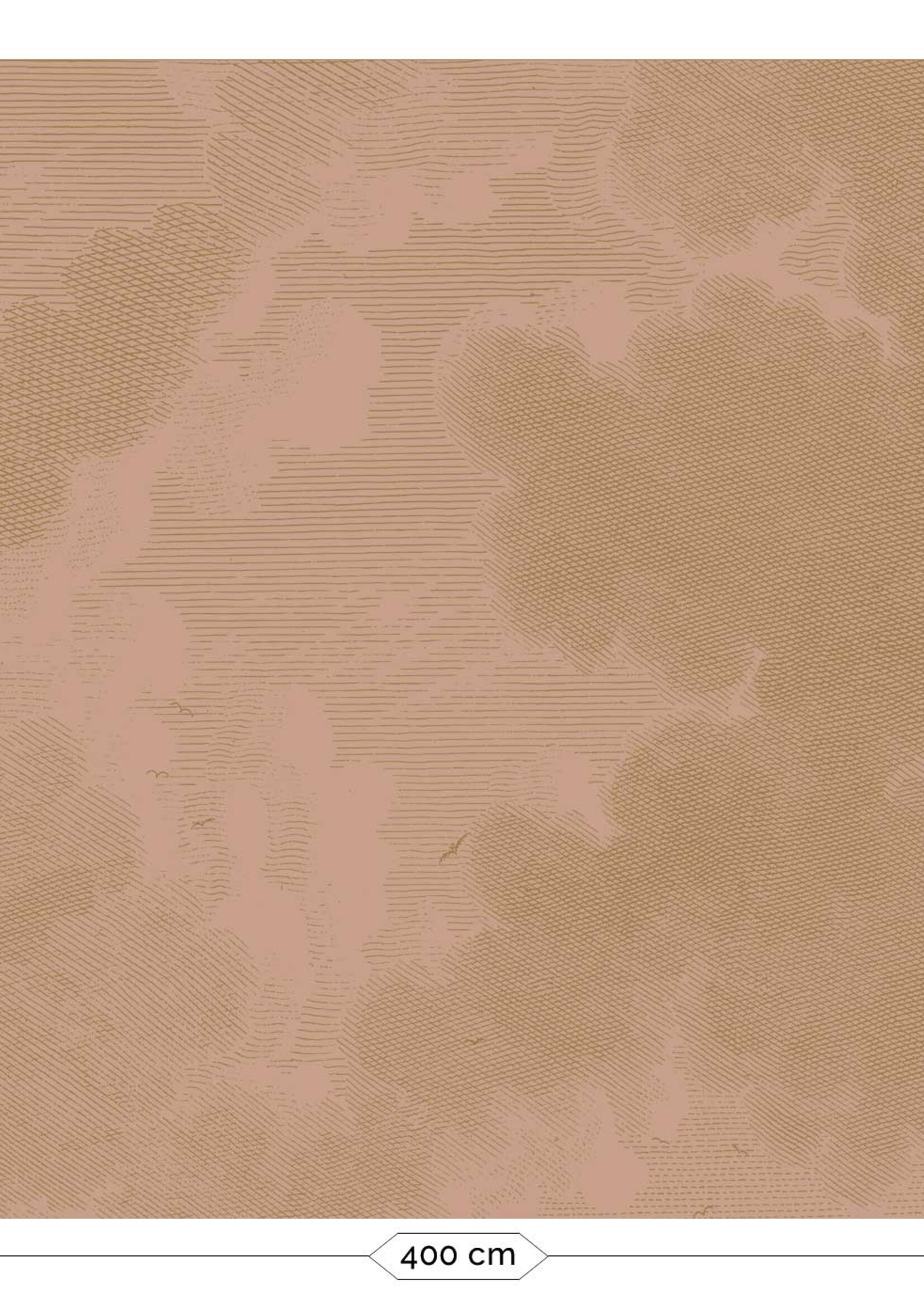 Goud metallic | Afwasbaar Gold metallics wall mural Engraved Clouds, Nude