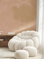 Goud metallic | Afwasbaar Goud behang Engraved Clouds