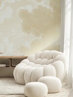 Goud metallic | Afwasbaar Gold-Tapete Engraved Clouds