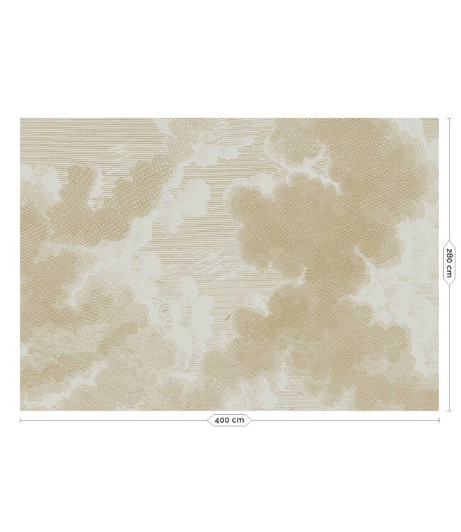 Goud behang Engraved Clouds, Zand