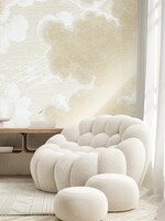 Goud metallic | Afwasbaar Gold-Tapete Engraved Clouds