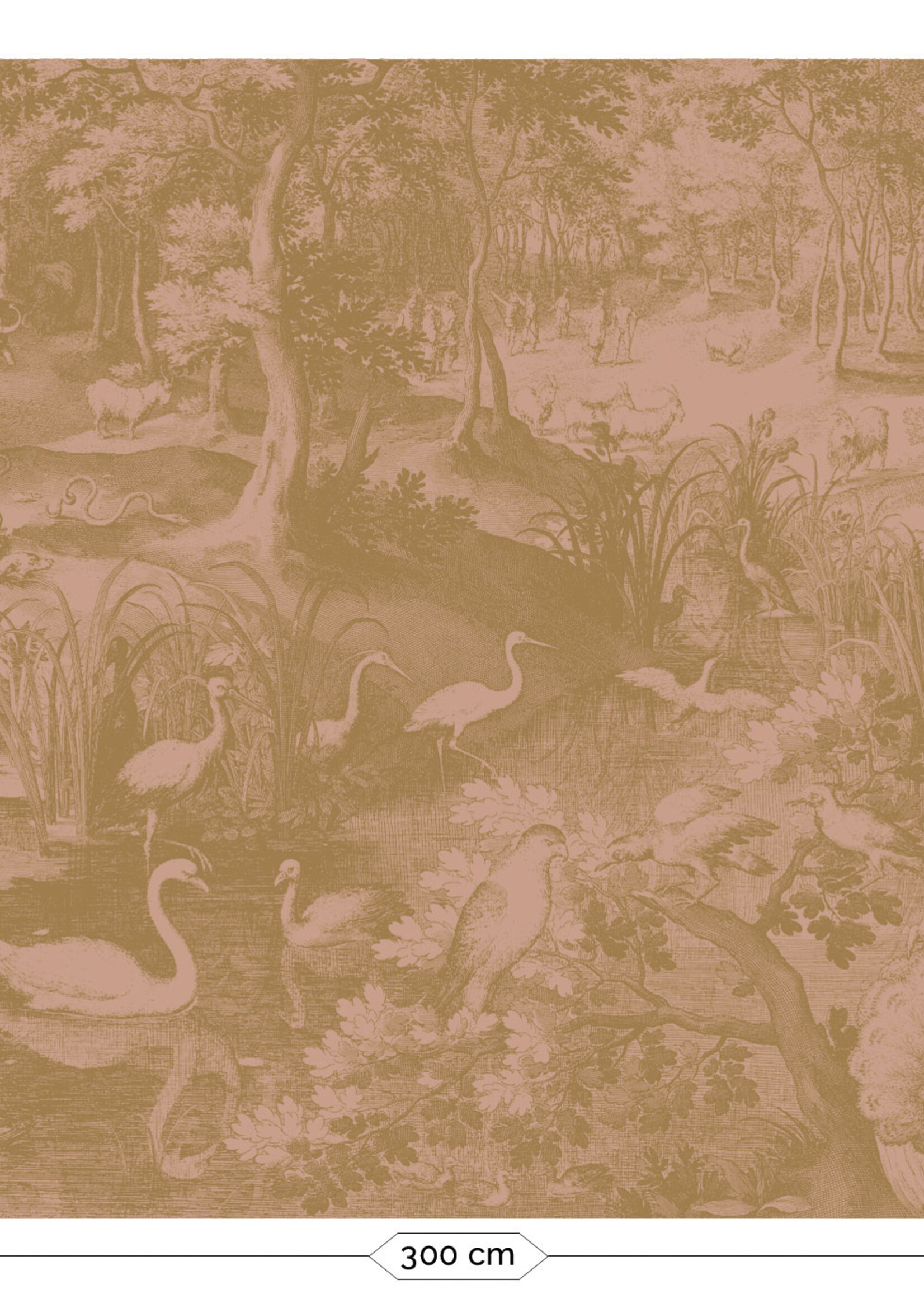 Goud metallic | Afwasbaar Gold metallic wall mural Engraved Landscapes, Nude