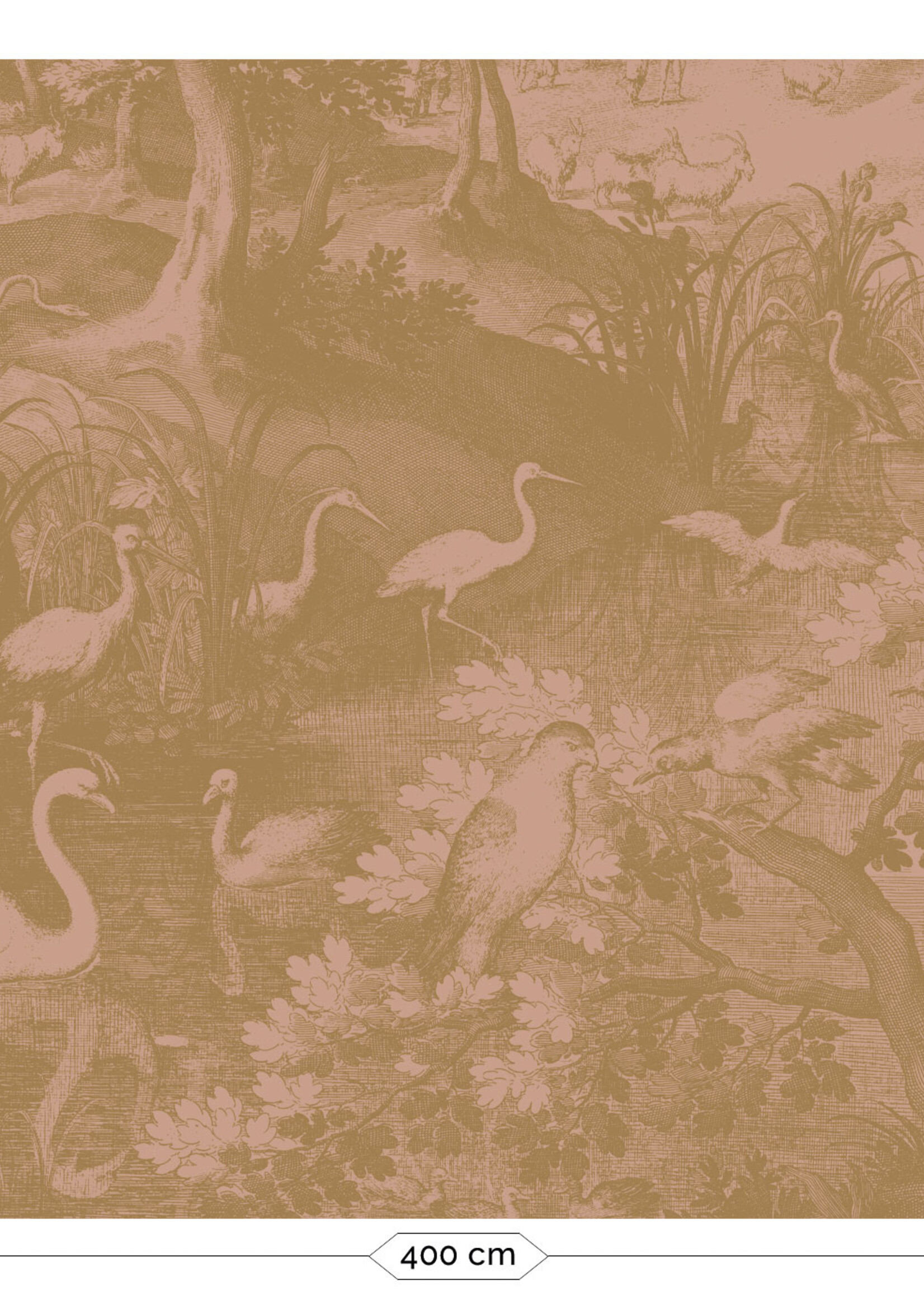 Goud metallic | Afwasbaar Goud behang Engraved Landscapes, Nude