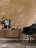 Goud metallic | Afwasbaar Goud behang Engraved Landscapes