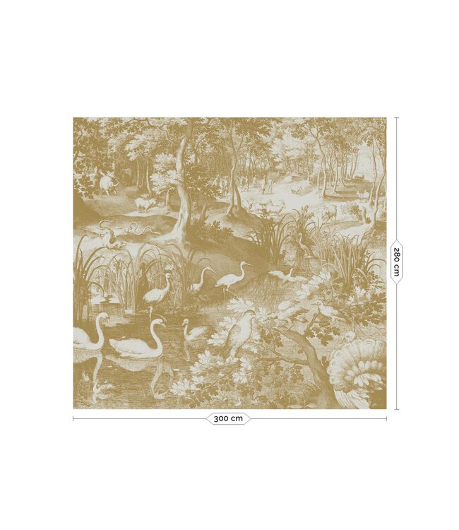 Goud behang Engraved Landscapes, Zand